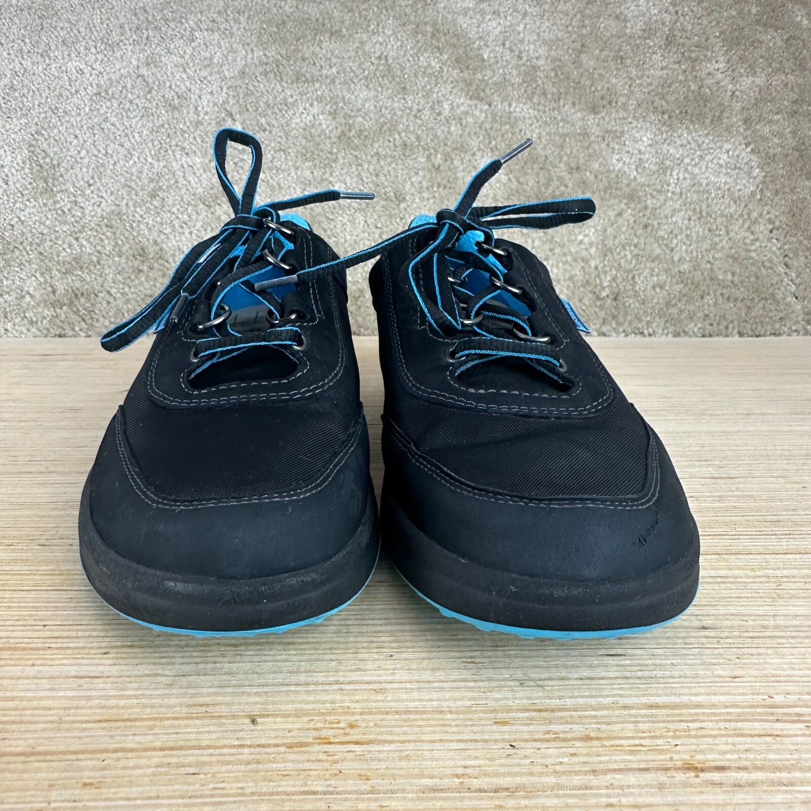 SAS Womens Sporty Sneakers 7.5 Slim AAA Black Blue Trim Lace Up Comfort Shoes