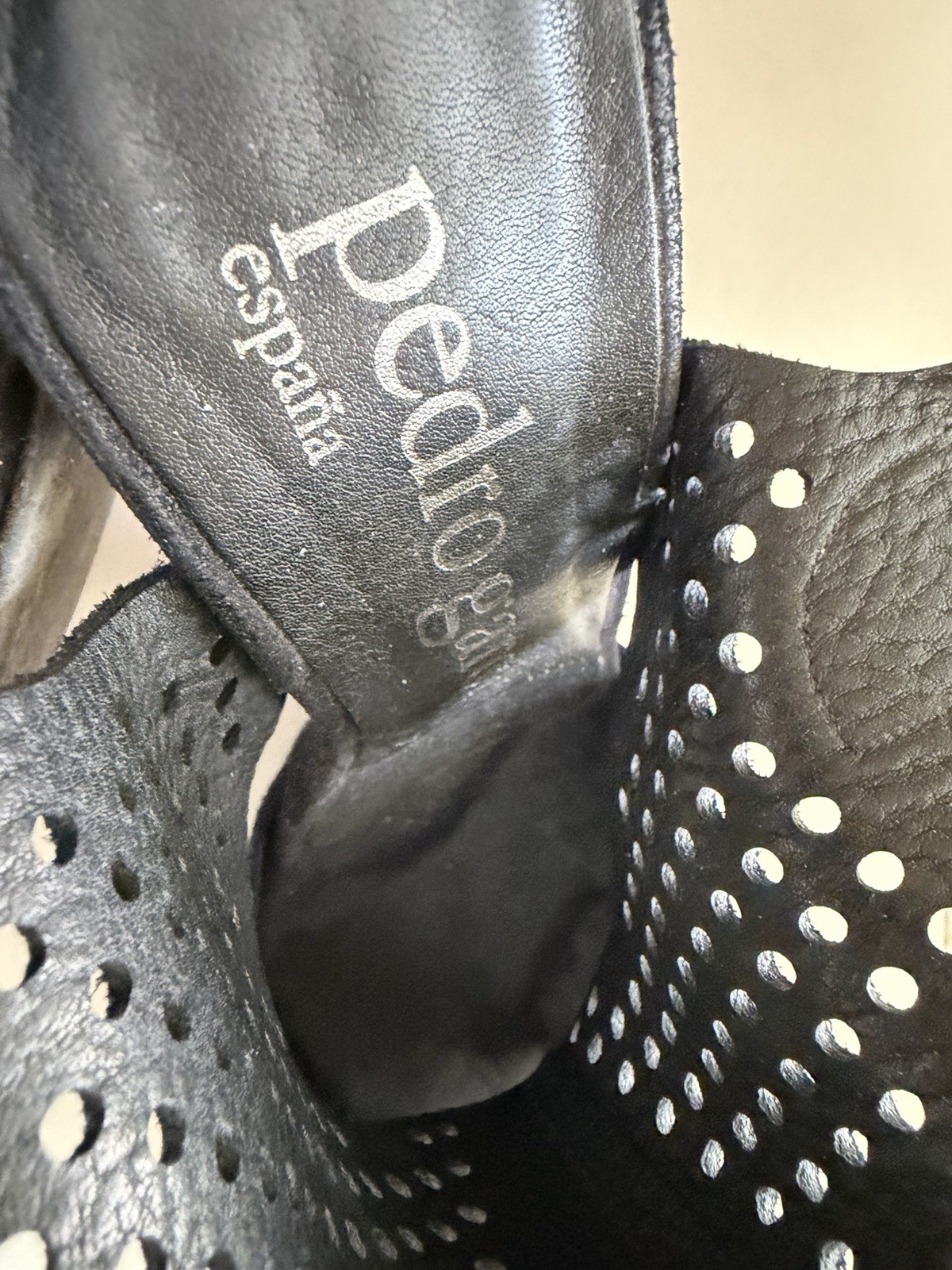PEDRO GARCIA Samana Perforated Suede Stilleto Sandals Size 38.5 Made in SPAIN