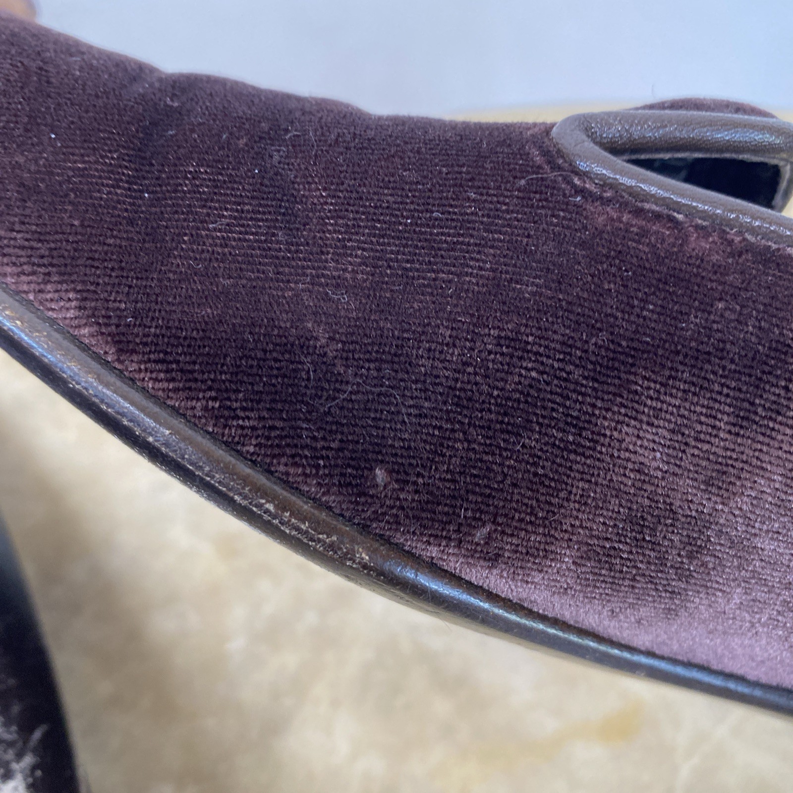 Ralph Lauren Purple Label Velvet Alonzo Smoking Slippers Women’s 8B Burgundy