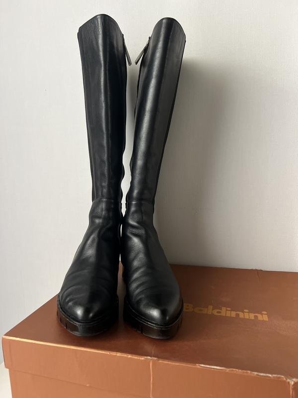 Women Baldinini Boots Black Leather 36.5 #5H48