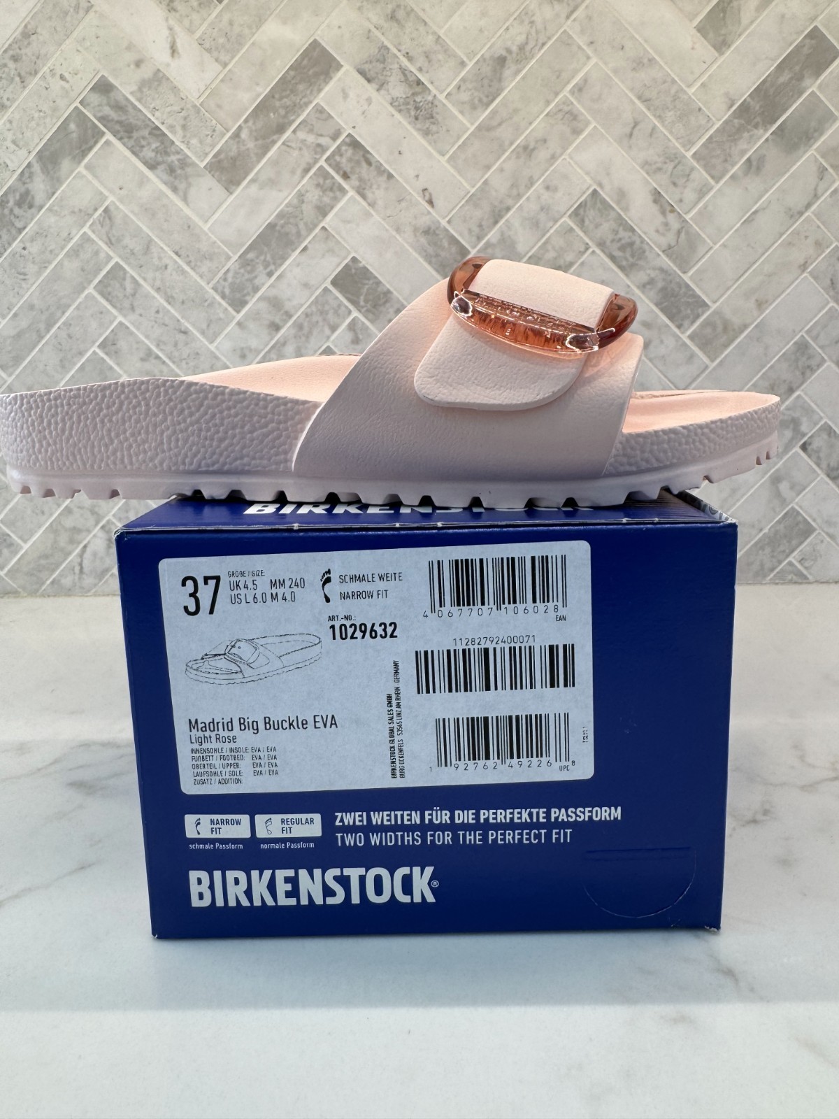 Birkenstock Madrid Big Buckle EVA Essentials Sandals Womens Size 6 37 Light Rose