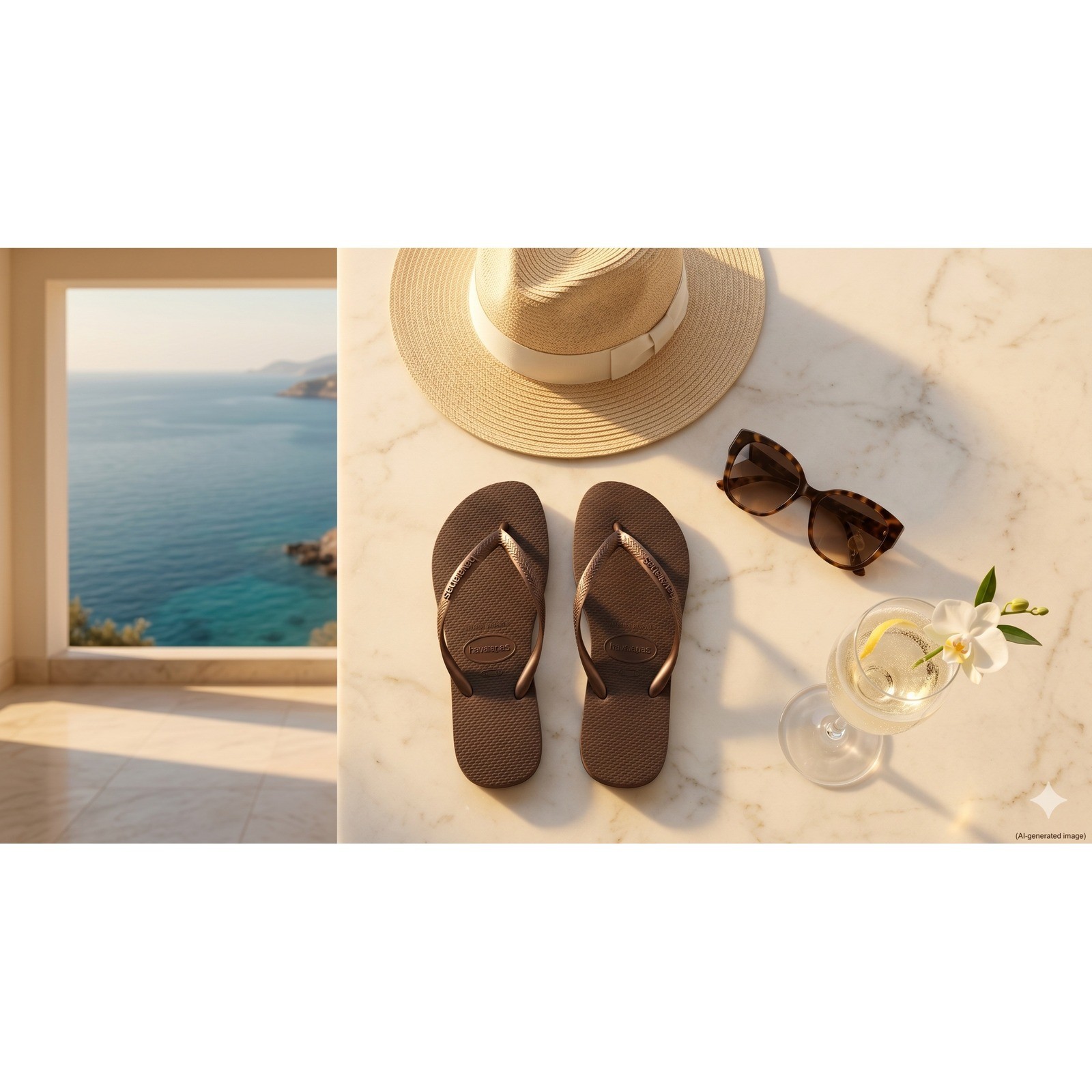 SLIM0061 | W’s 7/8 | Havaianas Slim Logo Metallic flipflops / sandals