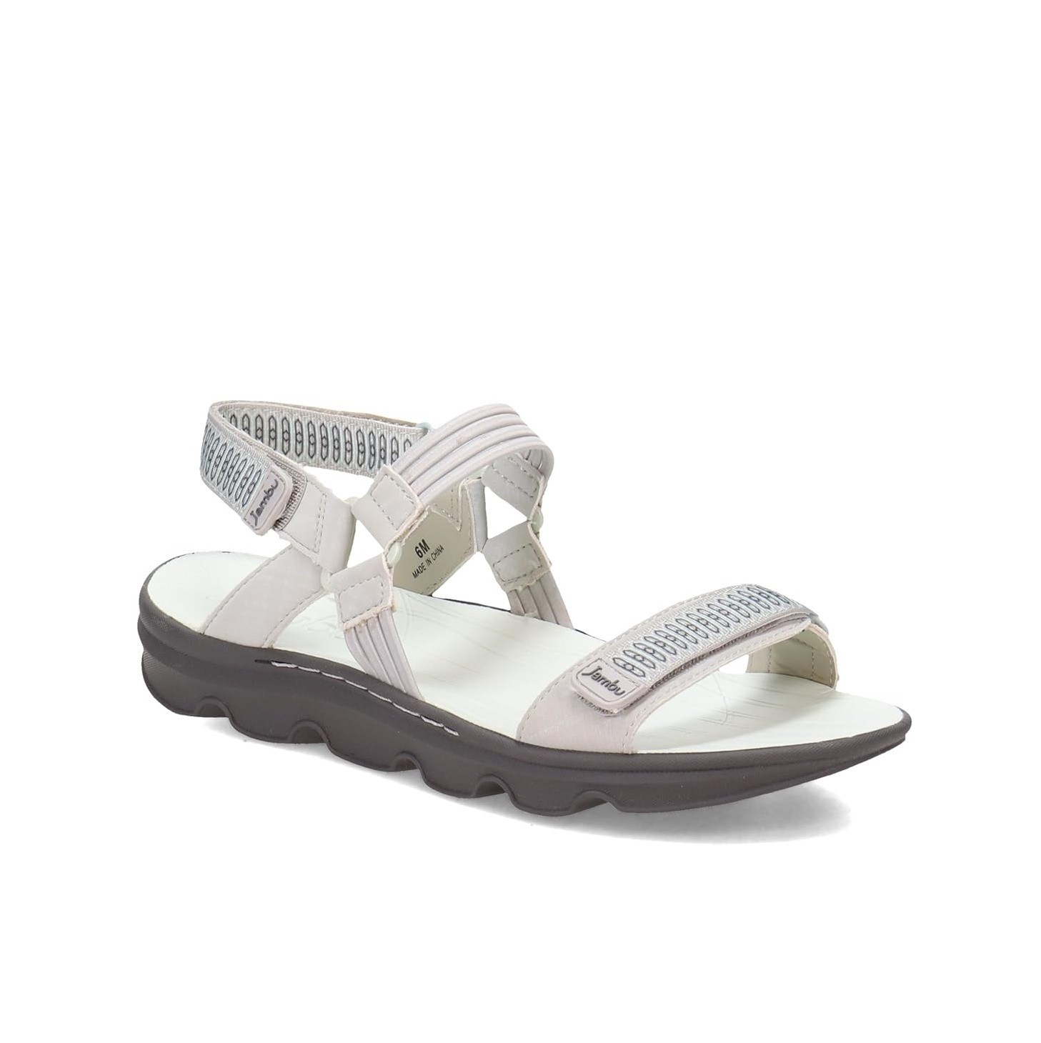 Jambu Womens 7 M Light Grey Off White Seaside Water Ready Strappy Sandals NIBSK3