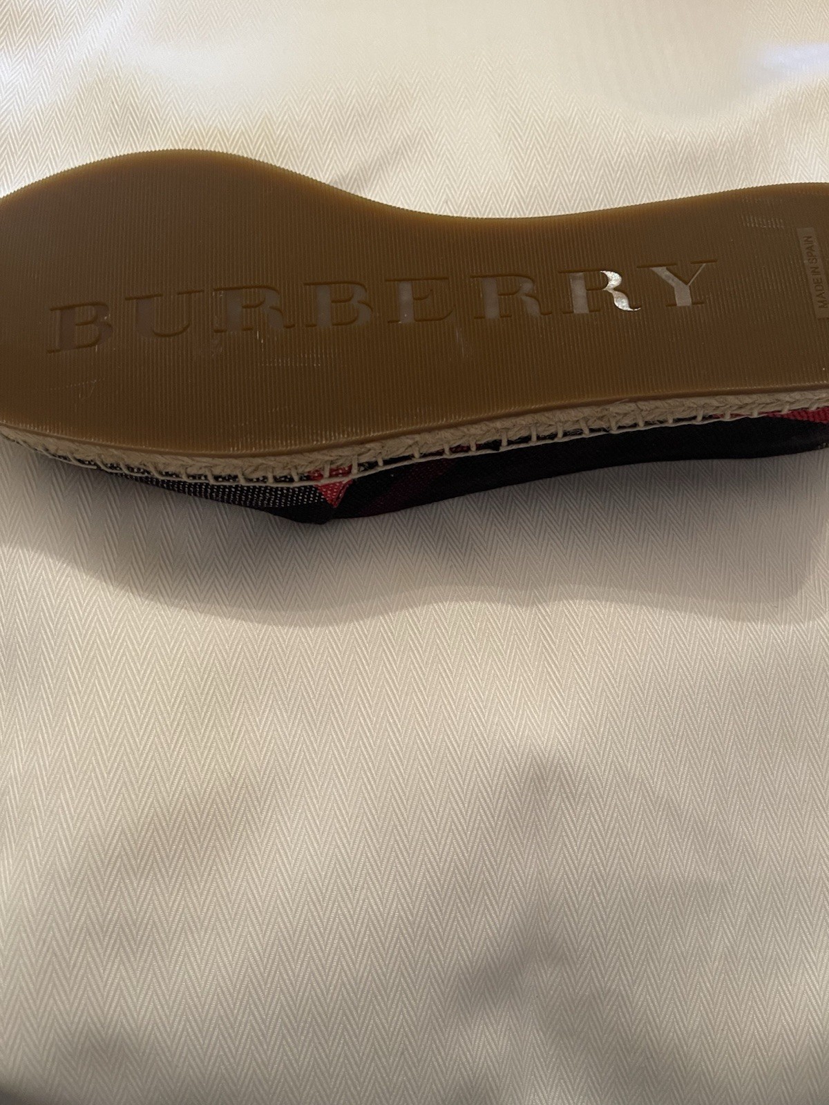NEW BURBERRY BRIT ESPADRILLES CHECK HODGESON FLAT EUR 38.5 IN BOX SHOE TREE INCL