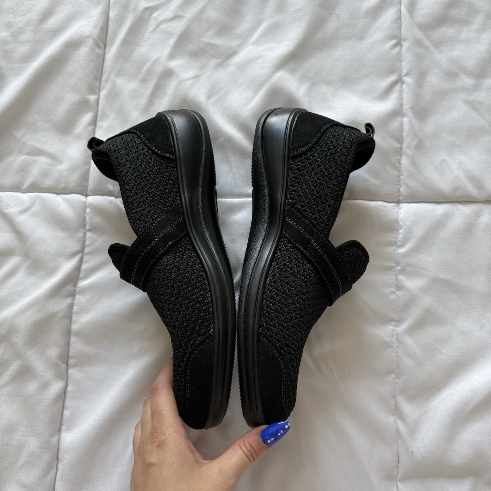 Orthofeet Quincy Slip On Shoes Sneakers Womens 8 Black Comfy Workwear