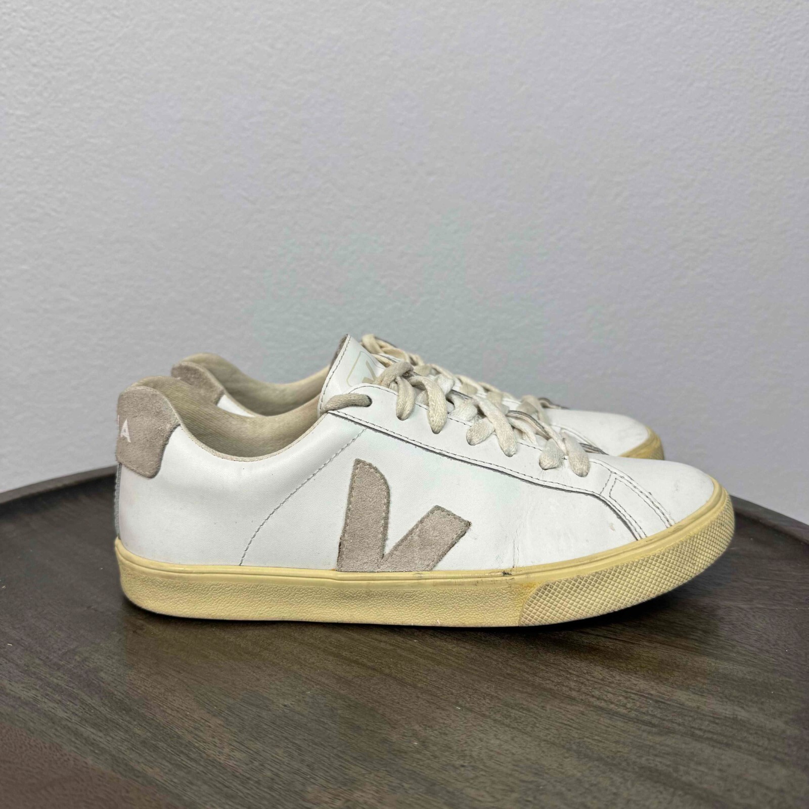 Veja Esplar Women’s Esplar Leather Sneakers Low Top Lace Up Comfortable White 38