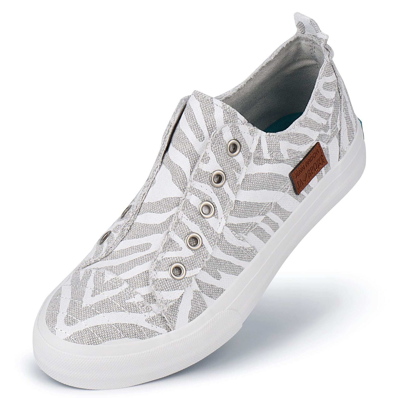 Womens Slip On Fashion Sneakers No Laces Casual Canvas Flats Tennis Walking Shoe