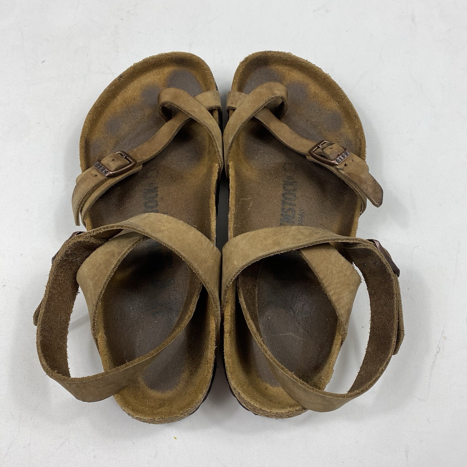 Birkenstock Yara Sandals Size 37 Oiled Leather Ankle Strap Brown Made In Germany