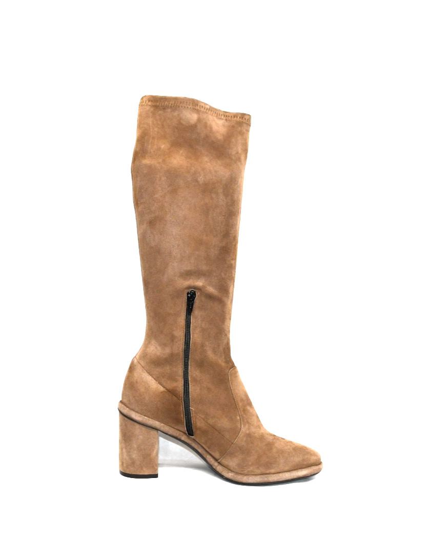 New! C by La Canadienne Beige Stretch Suede Boots Made in Italy 11 DD539