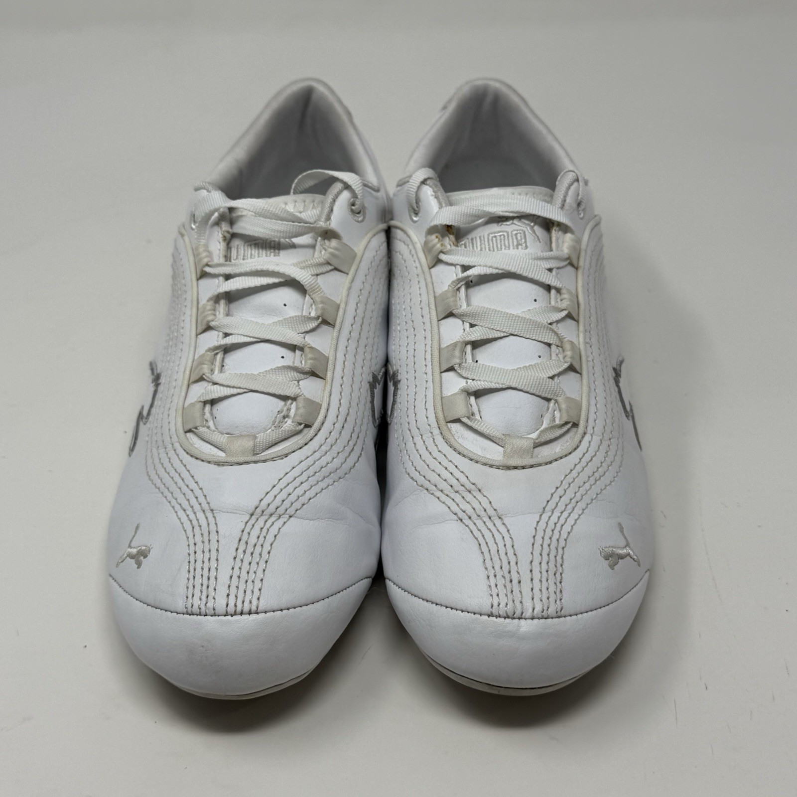 Puma Soleil Cat Shoes Womens 7.5 White Leather Casual Dance Vibe Y2K Sneakers
