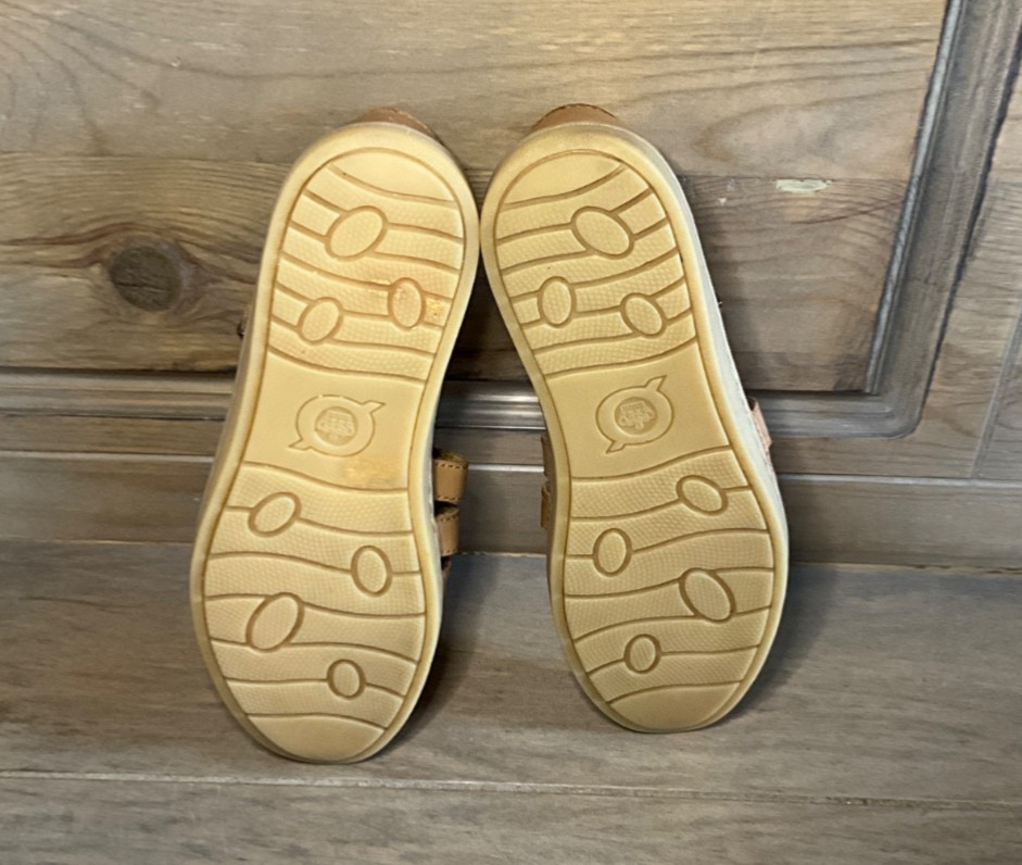Born Caged Fisherman Sandal Flat W8.5 UK6.5 Tan Leather Huarache Boho EUC