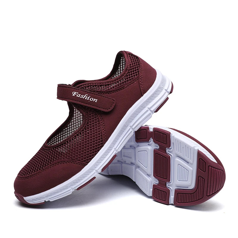 Women’s shoes breathable summer shoes mesh casual Hook and Loop shoe