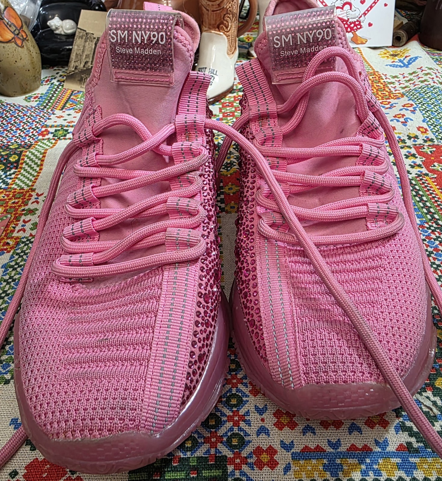 Steve Madden SM NY90 Maxima Tennis Shoes Women’s Size 9.5M Bright Pink Sneakers