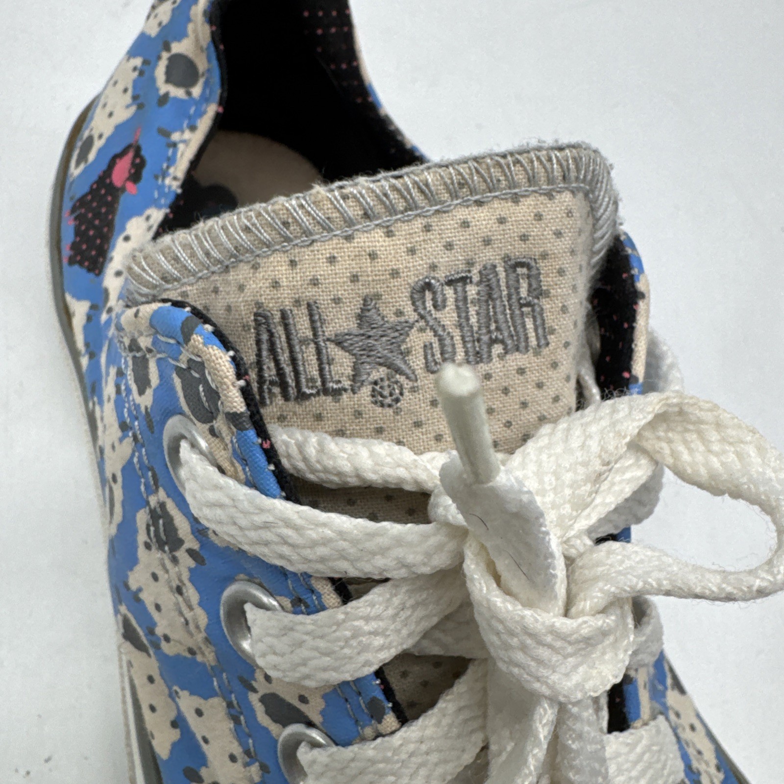 Converse All Star Sheep Print Low Top Sneakers Blue/White Women’s 10 Men’s 8