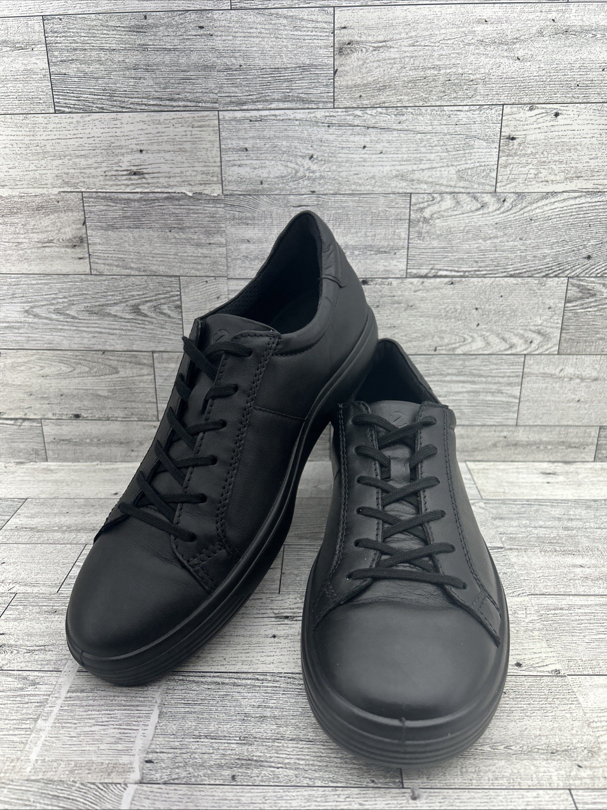 Ecco Soft 7 Mono 2.0 Black Leather Lace Up Casual Sneaker Women EU 40 US 9-9.5