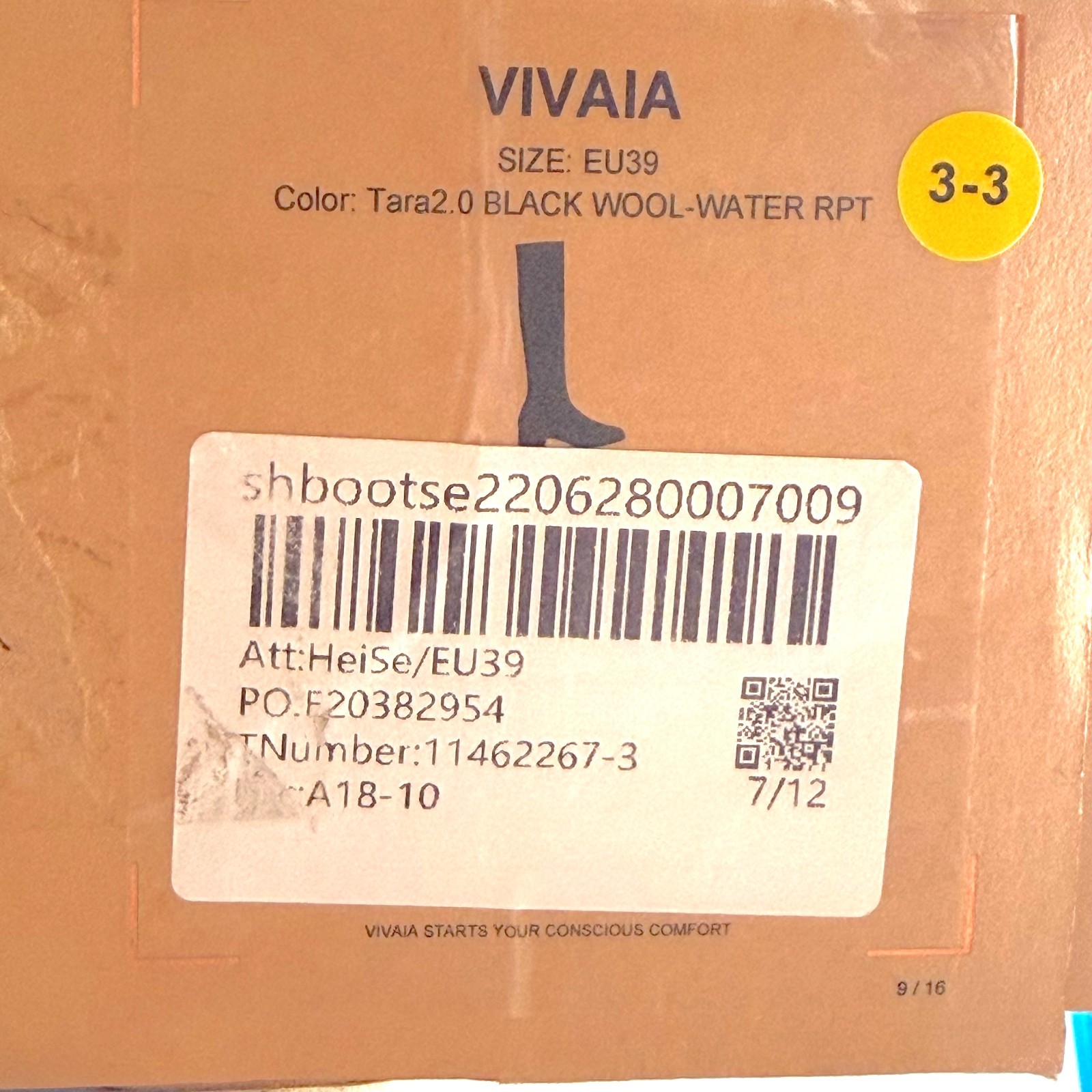 Vivaia Women’s Tara Pro Wool Knee-High Water RPT Boots Black Size 39 NIB USA 8