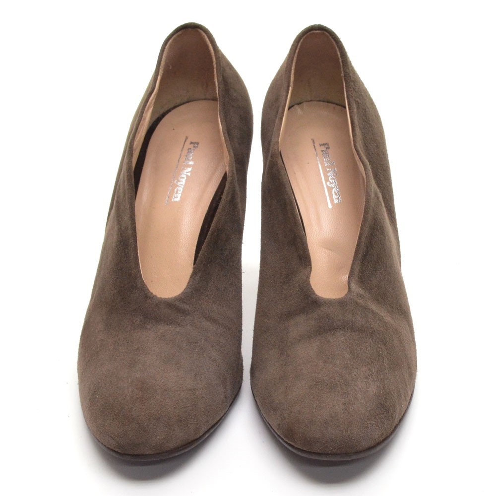 Paul Noyen Pumps Ladies size 38.5 / 8 M Round Toe Brown Suede Slip Heels Shoes