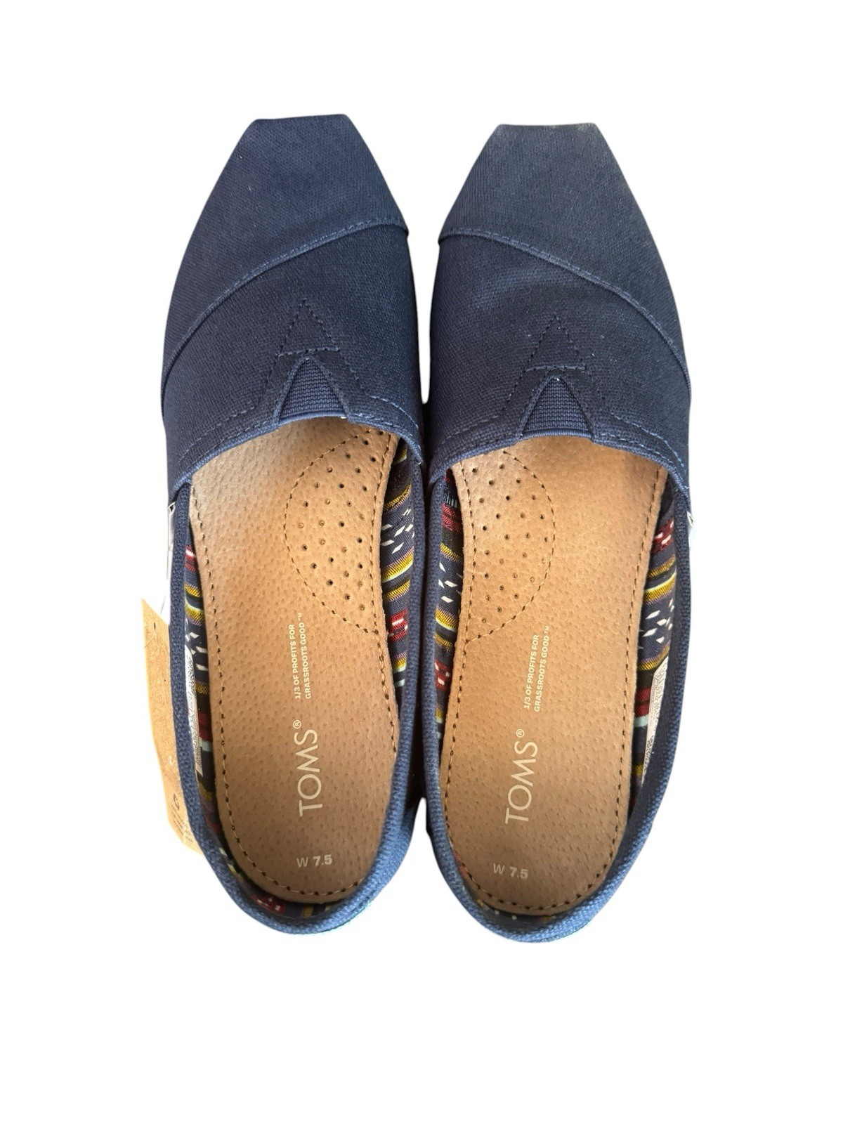 Toms Women’s 7.5 Alpargata Flat, Navy. New In Box!