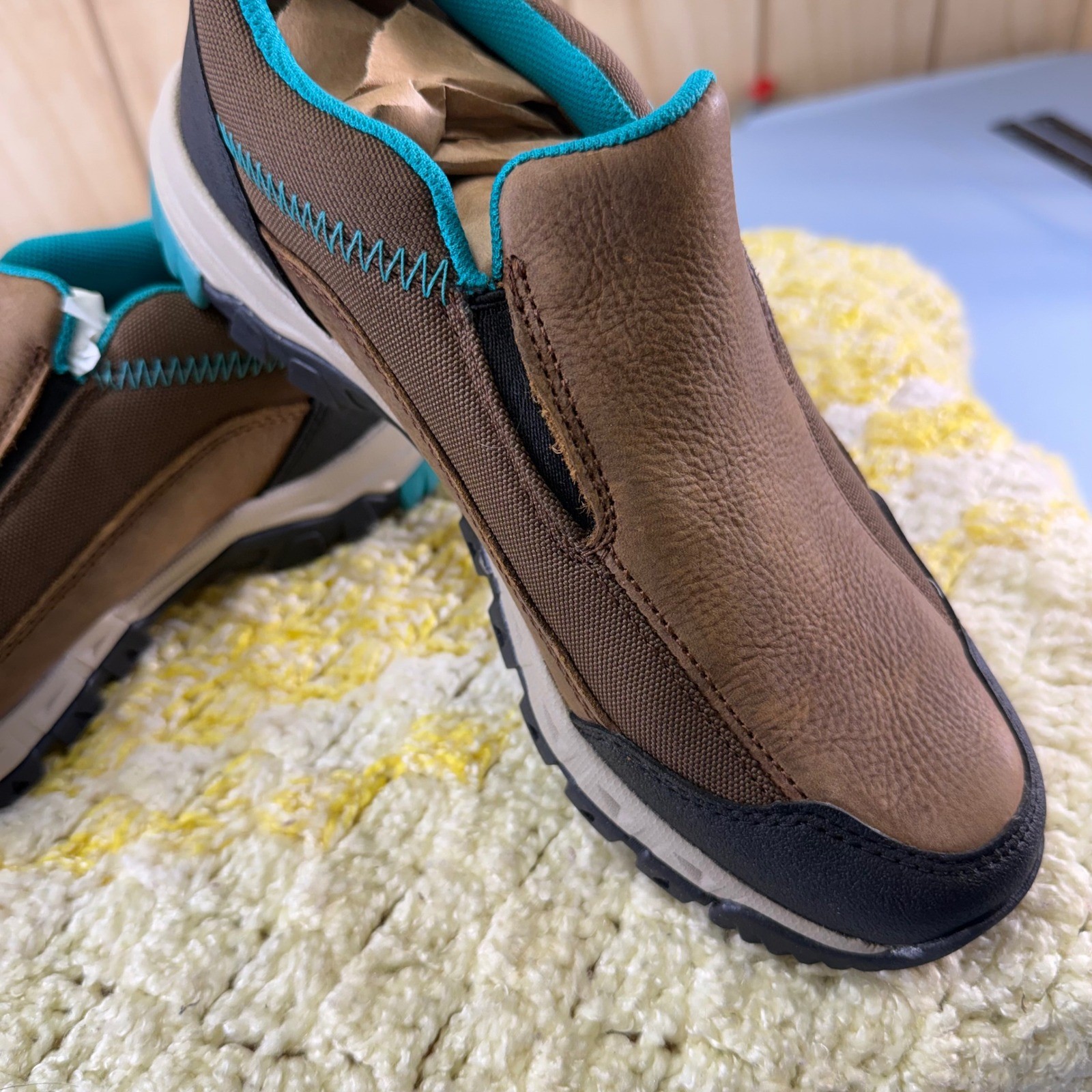 Ariat Skyline Slip-On Womens 7.5 Taupe Leather Hiking Walking Shoes 10020042 NEW