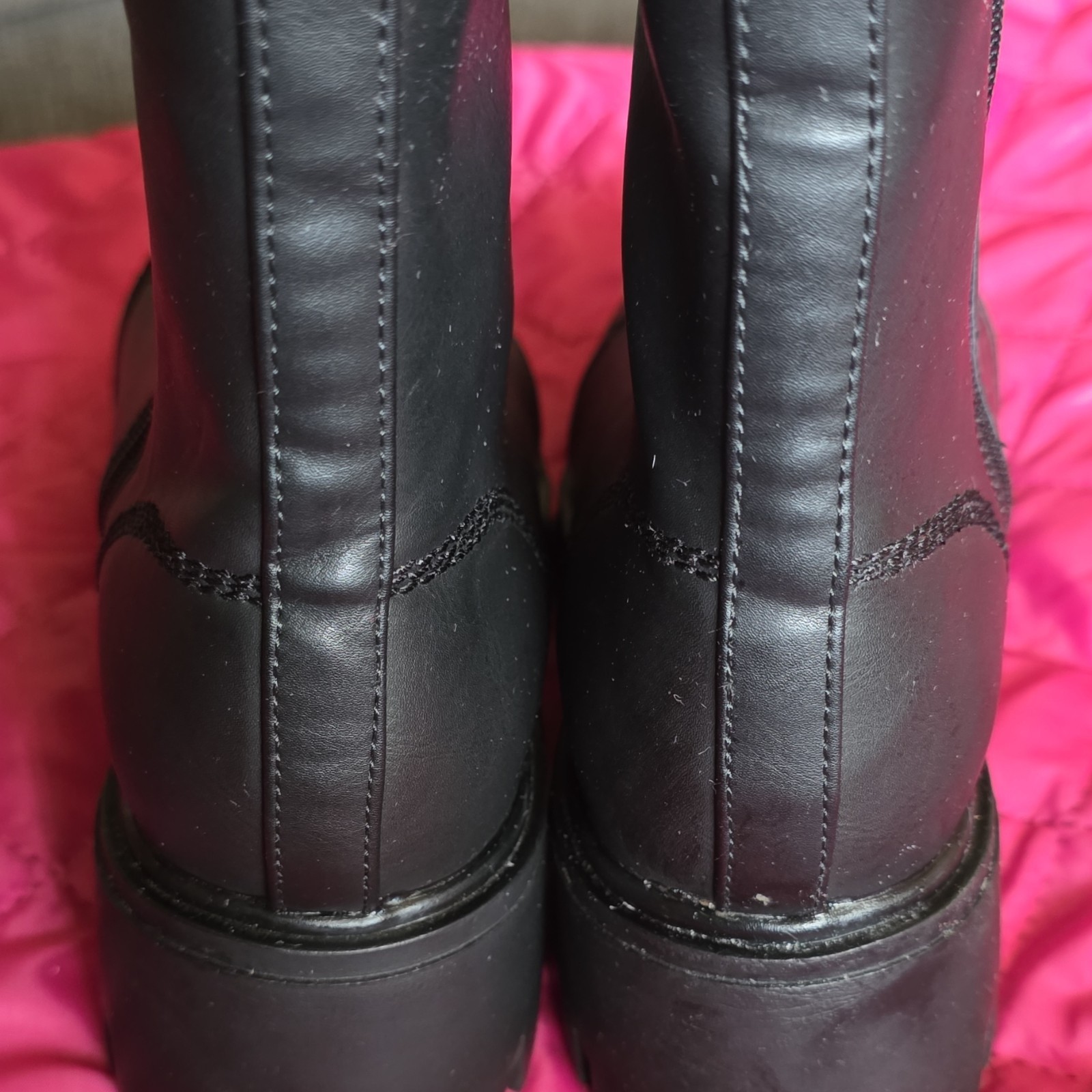 Universal Thread Combat Boots Black Size 8Lace Up Side Zipper USED W/O BOX