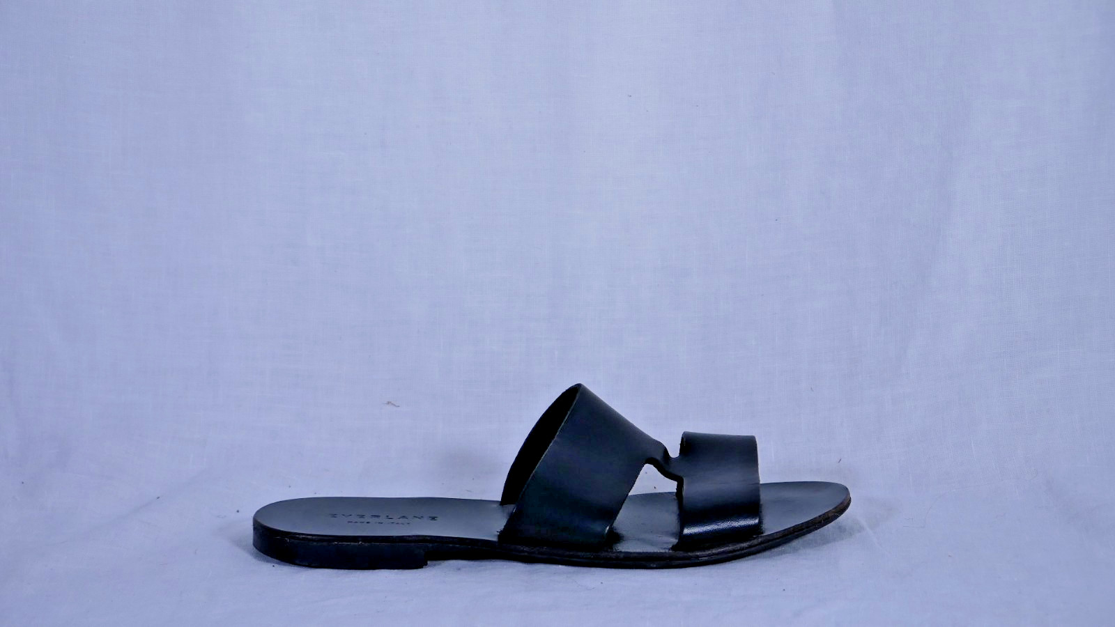 Everlane Black Leather Sandal Slides Size 7.5