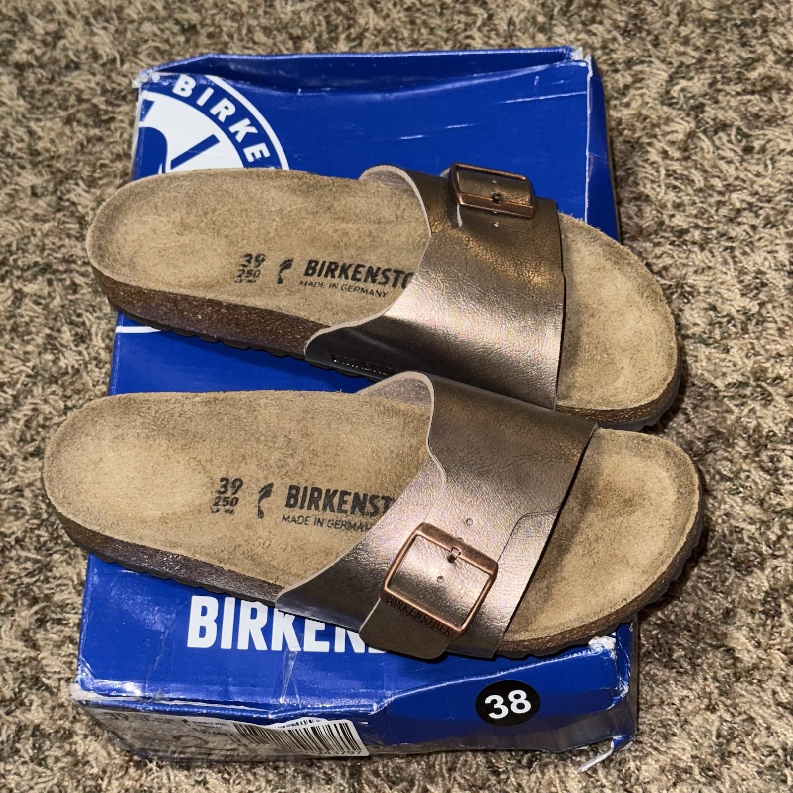 Birkenstock Womens CATALINA Big Buckle Graceful TAUPE Narrow US 8 EU 39 NEW