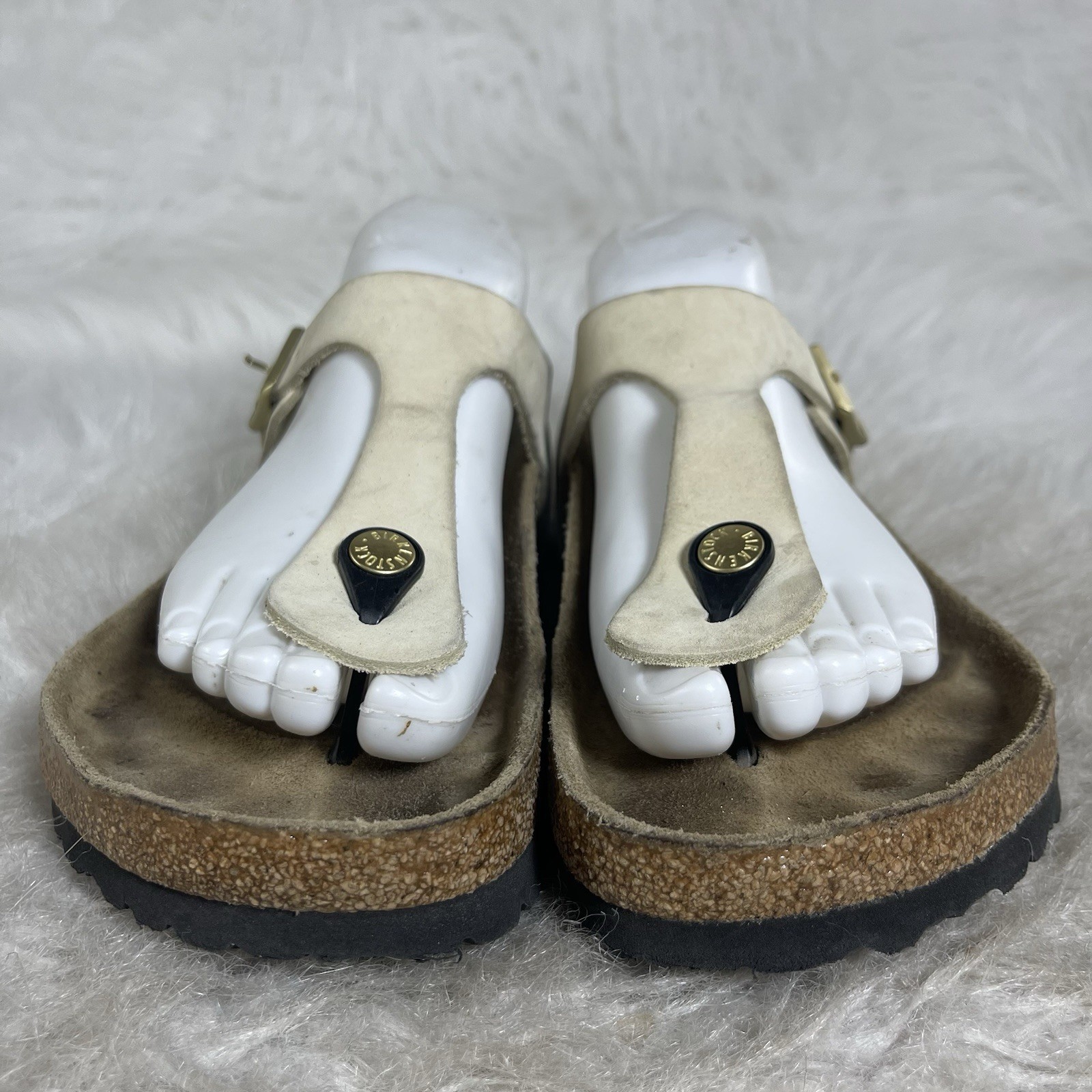 Birkenstock Gizeh Suede Sandals Cream Narrow EU 39 Women’s 8 Germany