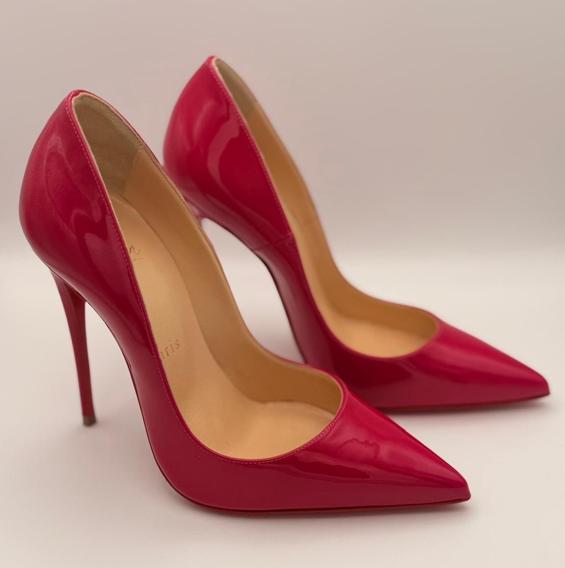 Christian Louboutin SO KATE Ultra Rose 120 Patent P174 EU 35 w/ Box Dust Bag