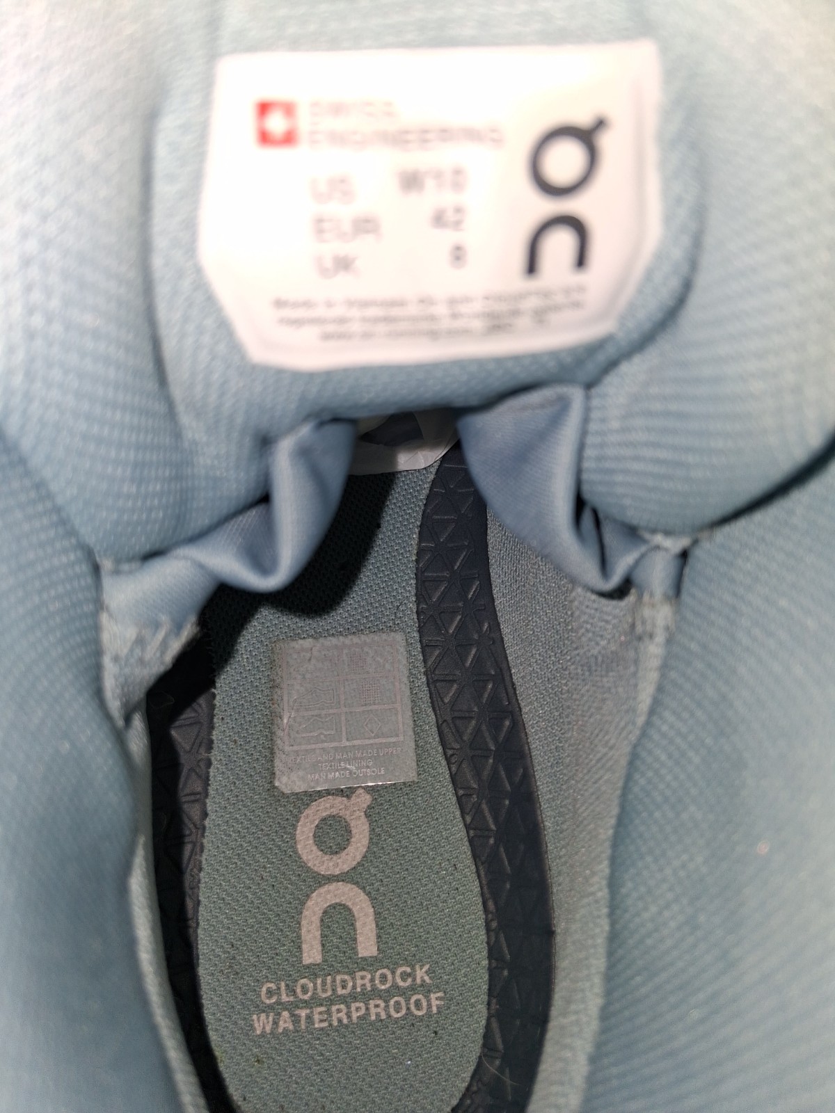On Cloudrock 2 Women’s Size 10 Blue Trail Hiking Boots Cloudtec Cushioning