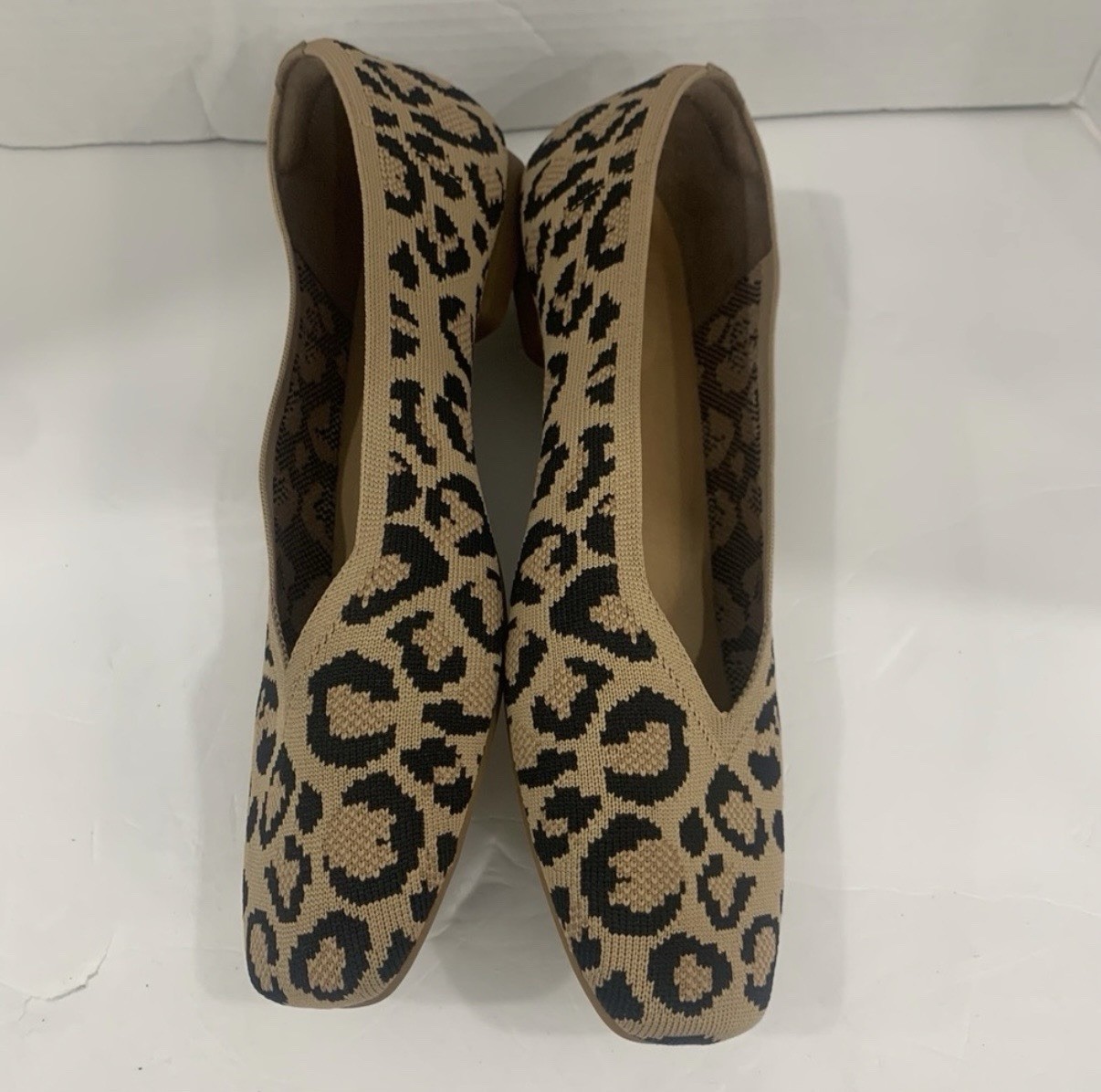 VIVAIA Margot 2.0 Square Toe V-cut Flats Dark Leopard Size 40 US 9 Comfort