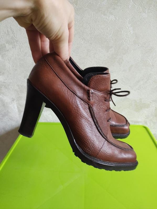 Women navy boot ankle boots brown leather 36 #b8ft