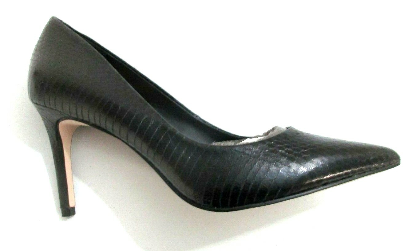 Black Pump Shoes Carpena Faux Snakeskin Jessica Simpson 3 1/4 inch heel US size