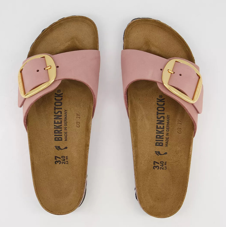 Birkenstock Women’s Madrid Big Buckle Old Rose Nubuck Leather Sandals EU 37-41