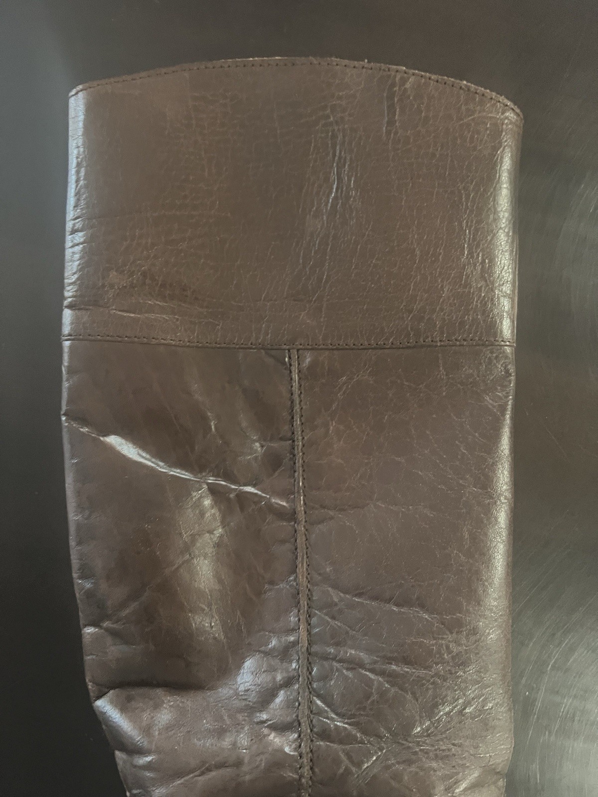 MIA Boots Leather Long Solid Brown Low Heel Size 8.5