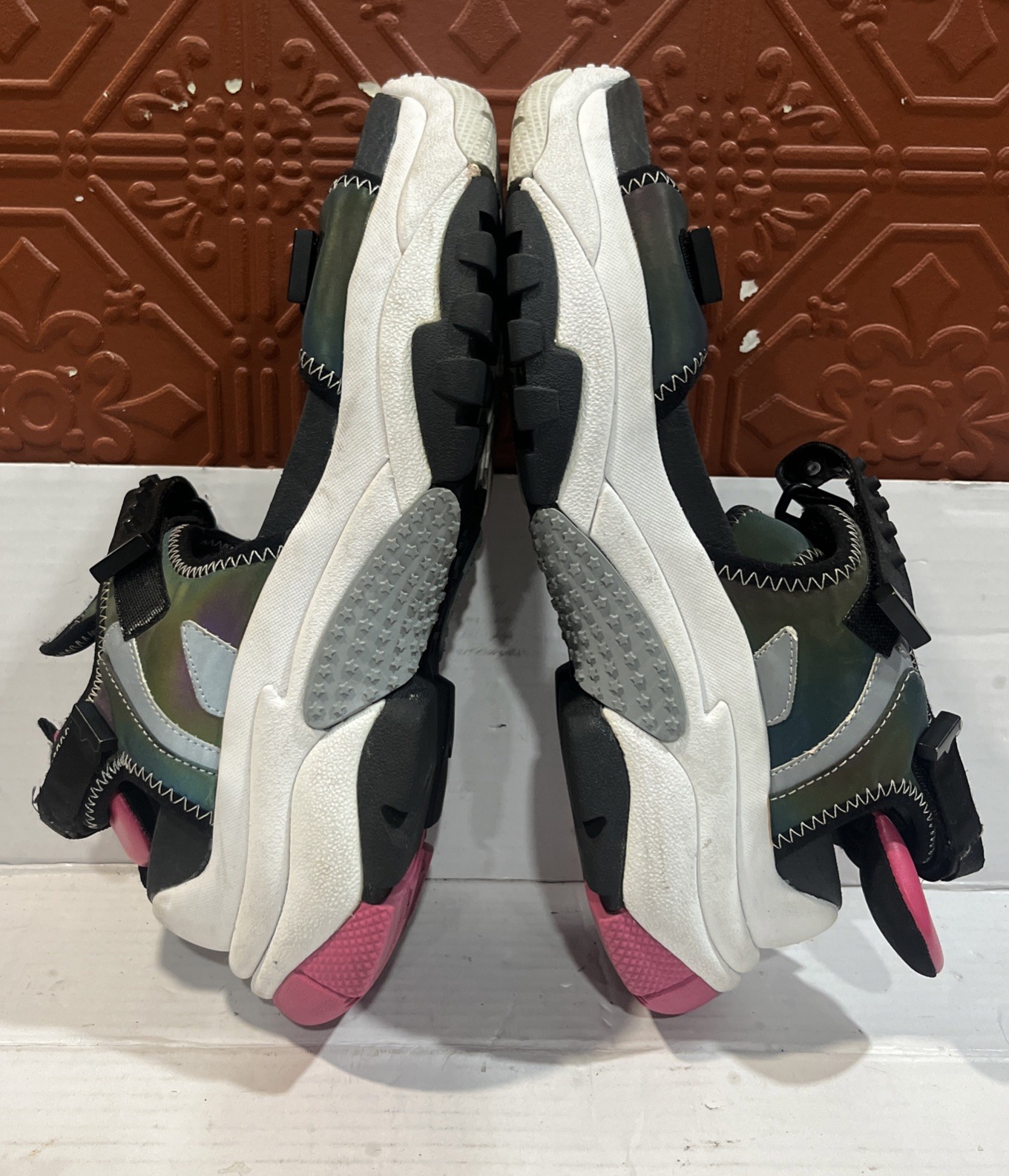 Ash Adapt Sandal Black Rainbow Platform Thick Soles Woman US Size 9 UK 40