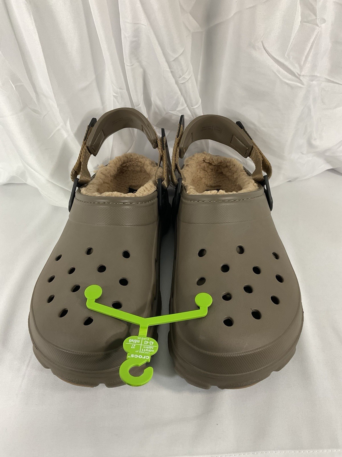 Crocs All Terarain Clogs Unisex with lining Slip On Shoes M9/W11 NWT Taupe