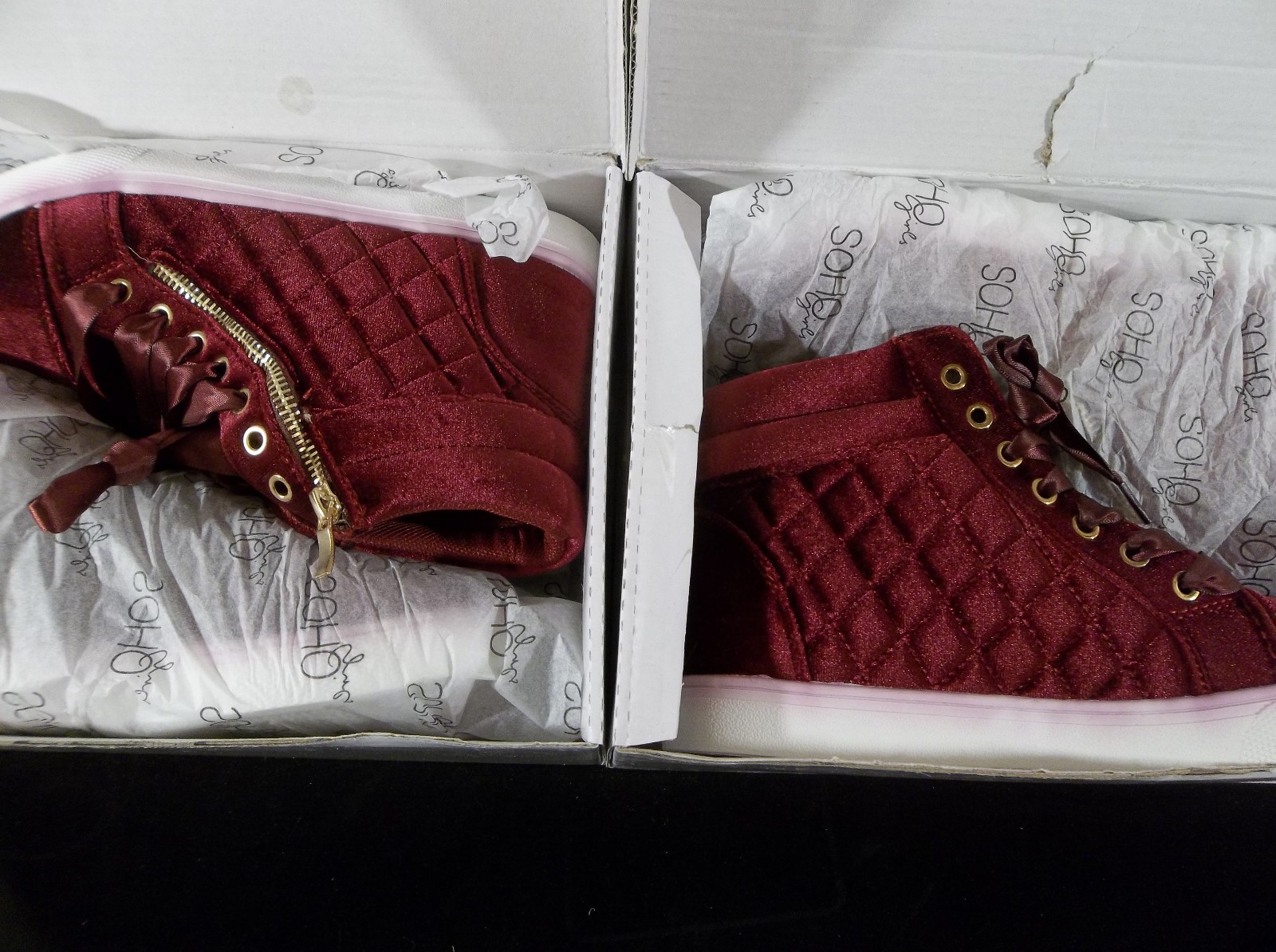 Soho Girls Bedford-1 Wine Velvet High Top Shoes – Women’s US Size 7
