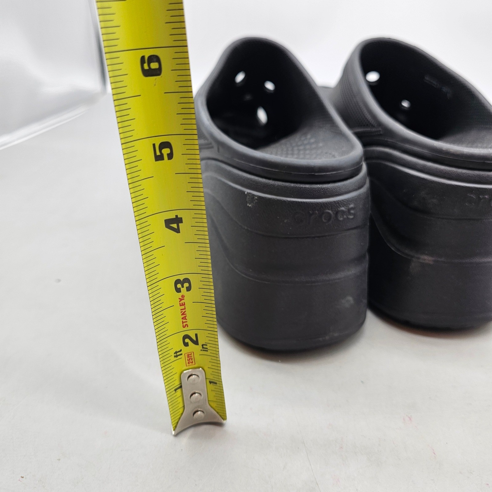 Crocs Siren Clog Black Platform Block Heel Mules Womens 9 Mens 7 208547-001