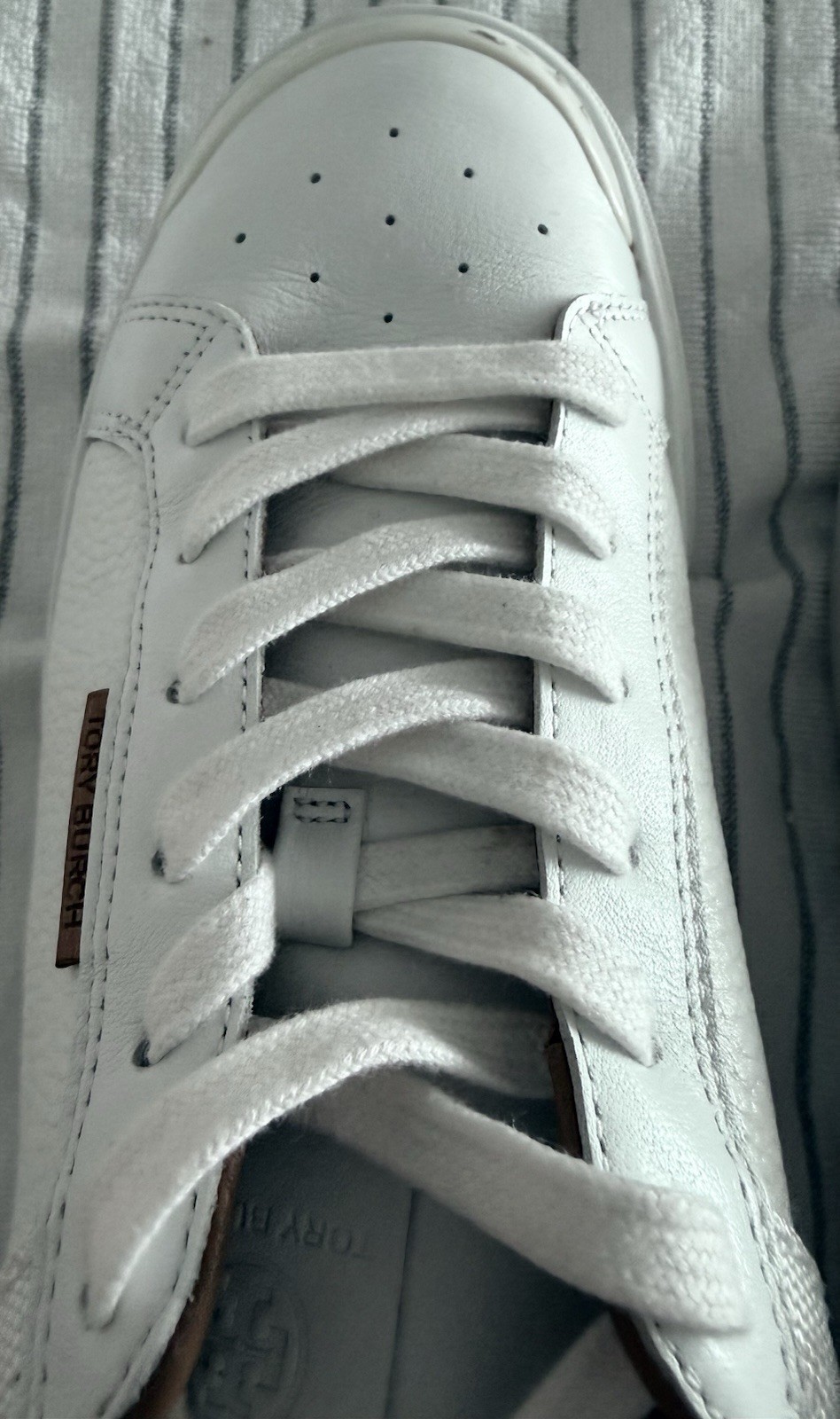 TORY BURCH Ladybug Leather Sneakers White Good Condition Sz 10 Org Price $300