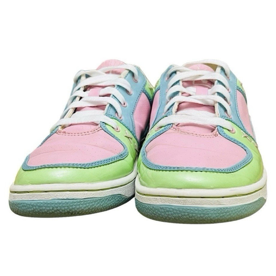 Playboy Rare Vintage 90s Sneakers Green Pink Blue Candy Stitches/Detail Logo 8.5