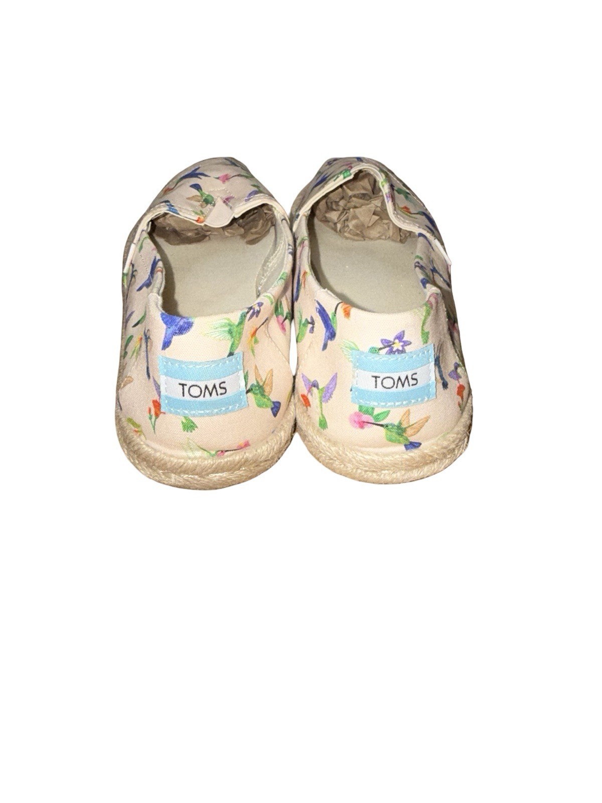 TOMS Women’s Classic Alpargata Hummingbird Print Canvas Slip On Shoes Size 7.5