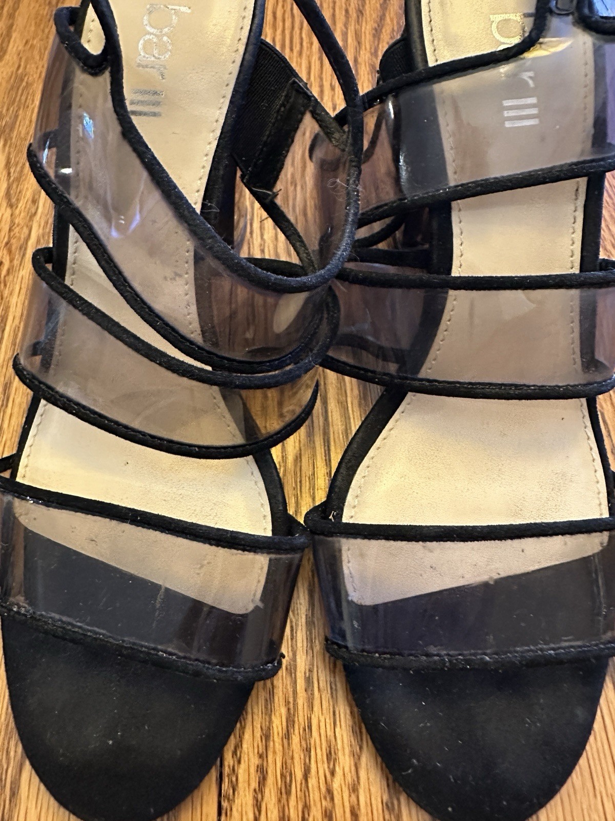 BAR III Womens Black Transparent Straps & Heel Adjustable Strap 6M
