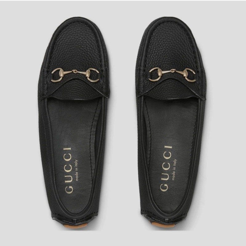 NEW Gucci Clove Calfskin Leather EU 39.5 US 9.5 Horsebit Driver Loafers Black
