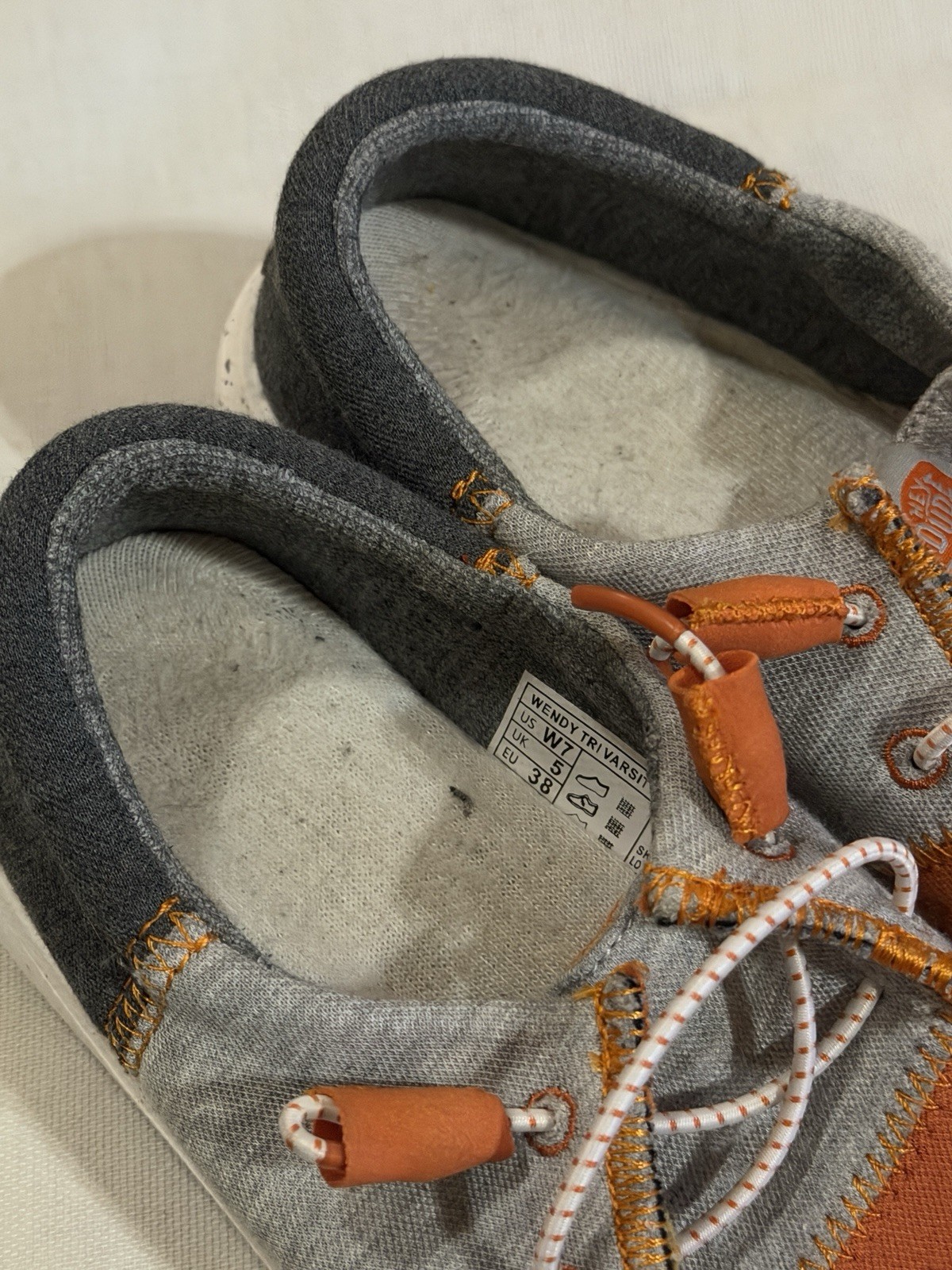 Hey Dude Wendy Tri Varsity Women’s US 7 Orange/Gray Colorblock Lace-Up Canvas