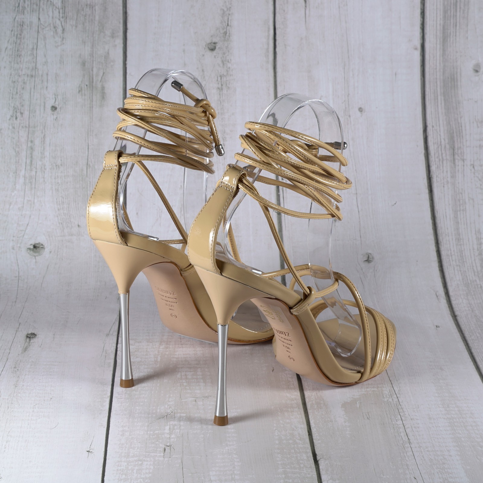 SCHUTZ Adeline Light Nude High Sandals 8.5 M