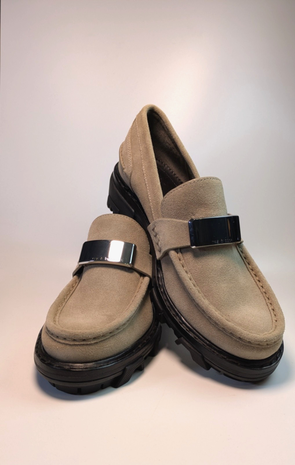 Rag & Bone Shiloh 2.0 Tan Suede Chunky Lug Sole Loafers Women’s- Size 37.5 NEW