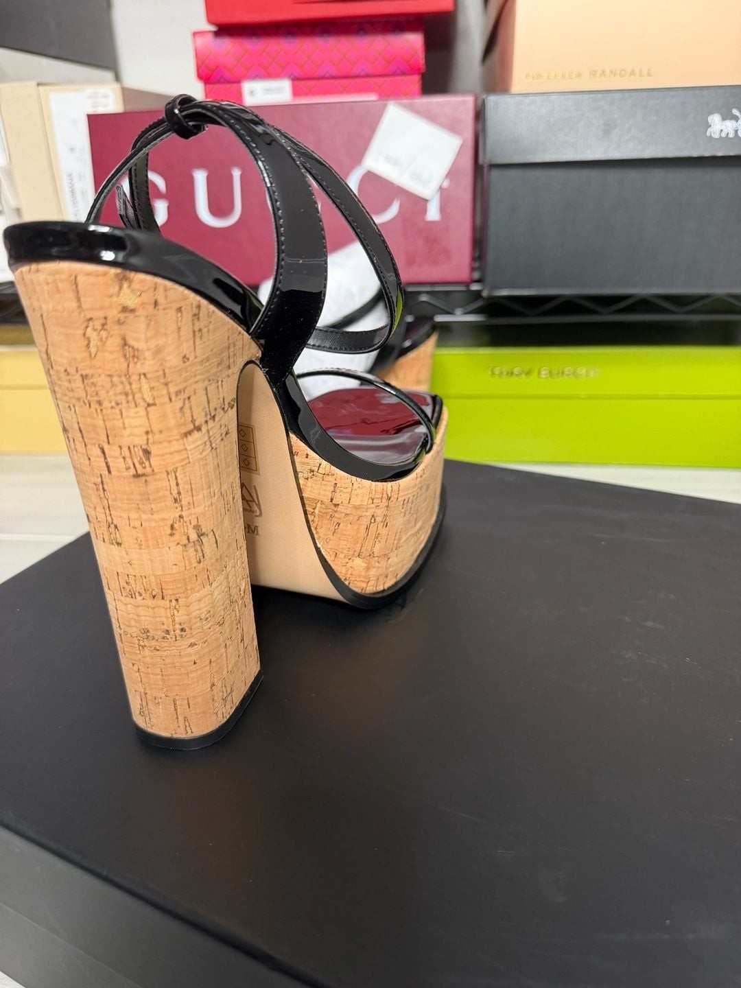 AAJ by Aminah Tina Platform Dress Sandals Black Women’s Size 8 Retail $220