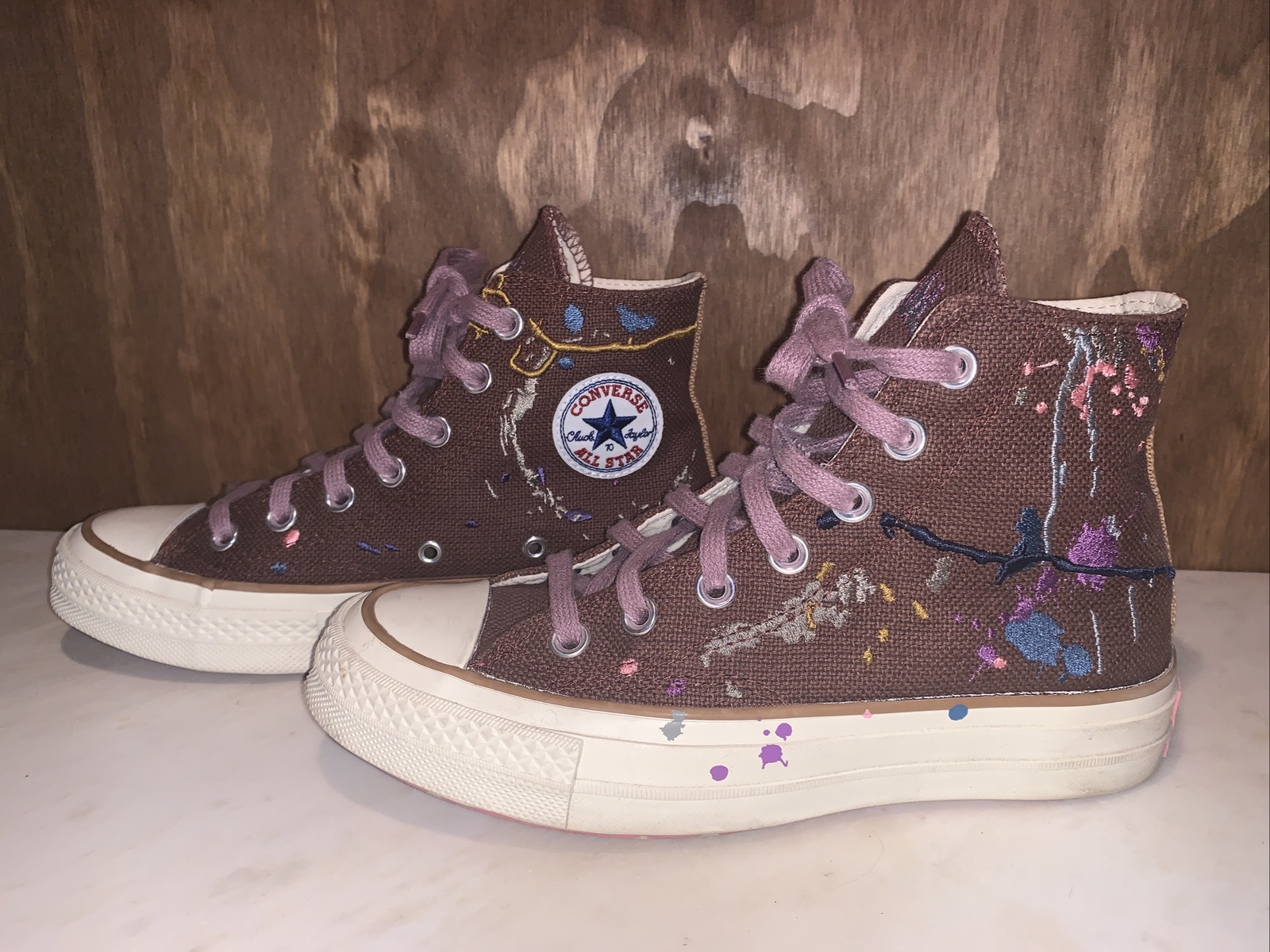 Converse x Bandulu Chuck Taylor Unisex Mens 4 Womens 6 Brown Pain Splatter