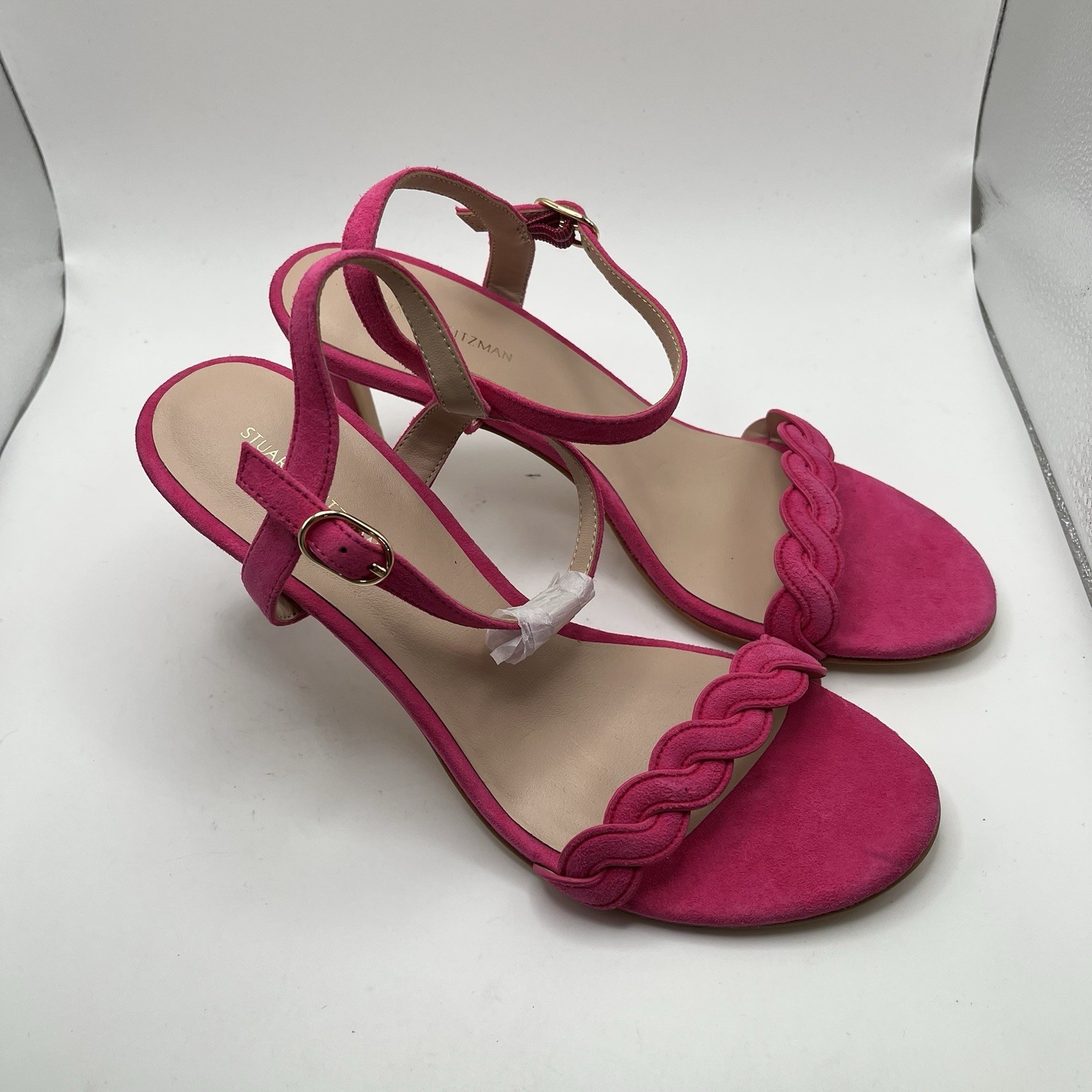 Stuart Weitzman Dancer Twistie 100 Pink Suede Sandals Size 8.5