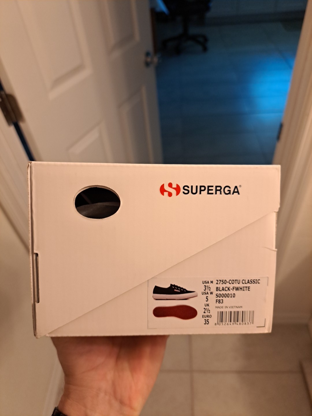 Womens Size 5 Men’s Size 3.5 Superga Black And White Italian Sneakers Brand New